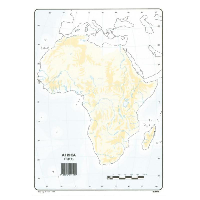 Mapa Mudo Ãfrica FÃ­sico