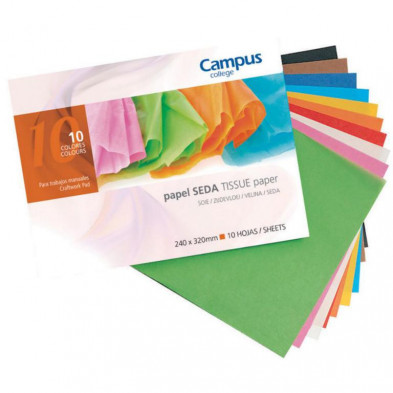 Bloc Papel Seda Campus College Folio 17g. Colores Surtidos