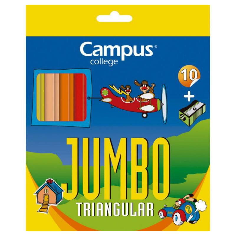 LÃ¡pices de Colores Campus Baby 10 Colores + Sacapuntas