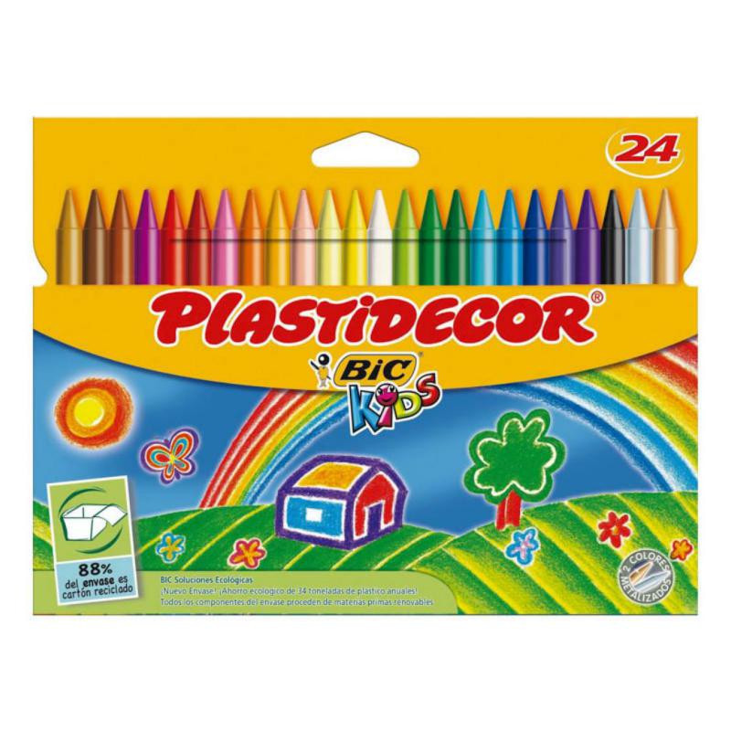 Ceras PlÃ¡sticas Bic Plastidecor Kids 24 Colores