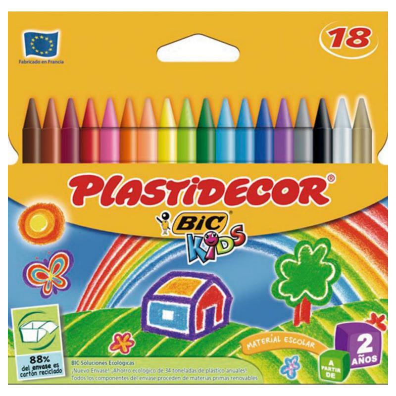 Ceras PlÃ¡sticas Bic Plastidecor Kids 18 Colores