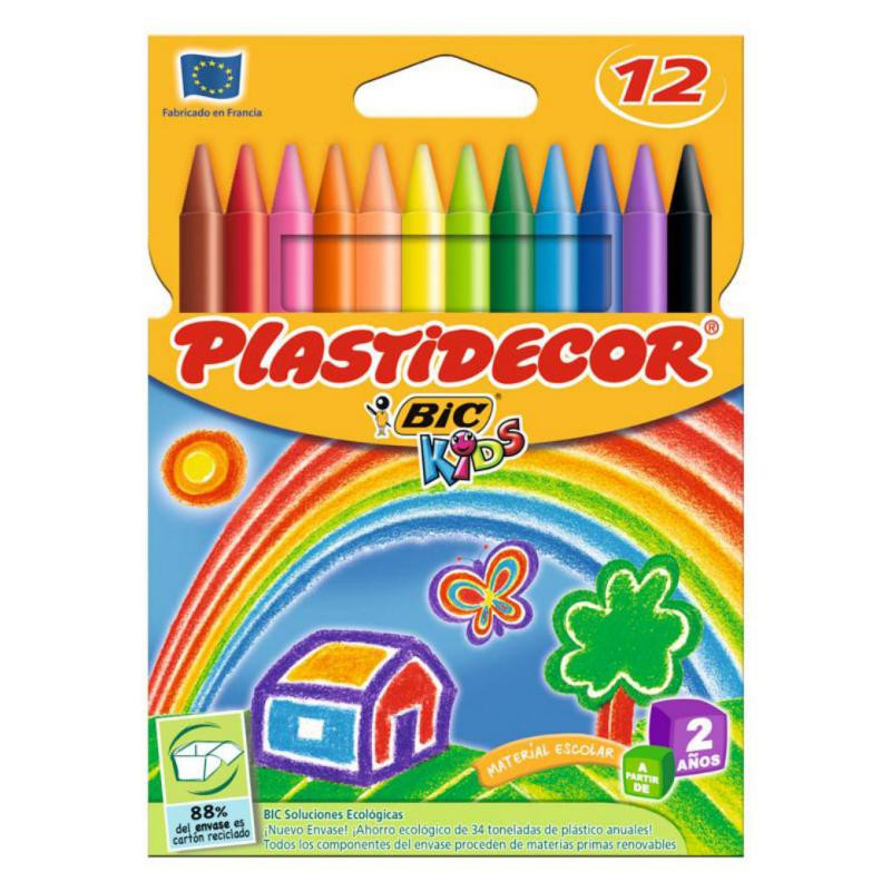 Ceras PlÃ¡sticas Bic Plastidecor Kids 12 Colores