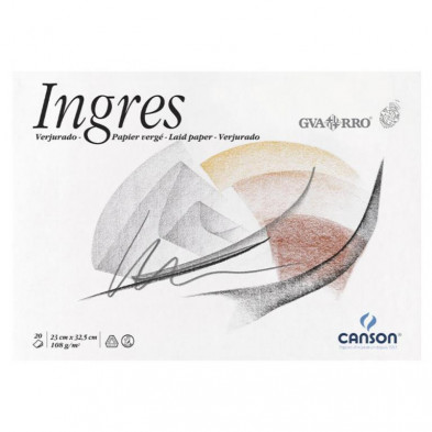 Bloc de Dibujo Canson Guarro Ingres A4 Encolado 20 Hojas 108g.