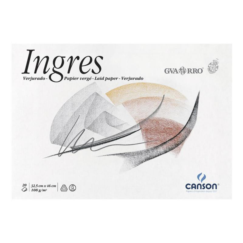 Bloc de Dibujo Canson Guarro Ingres A3 Encolado 20 Hojas 108g.