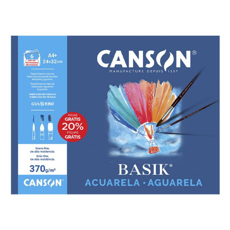 LÃ¡mina Dibujo Canson Guarro Basik A4+ 6 Hojas 370g.