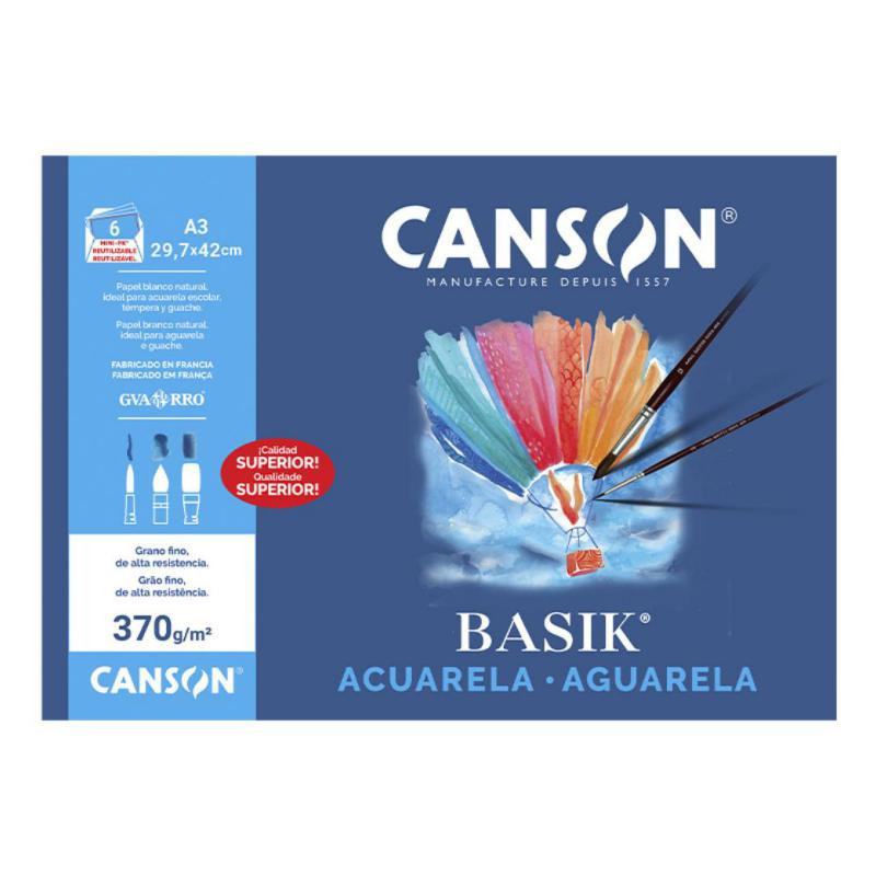 LÃ¡mina Dibujo Canson Guarro Basik A3+ 6 Hojas 370g.