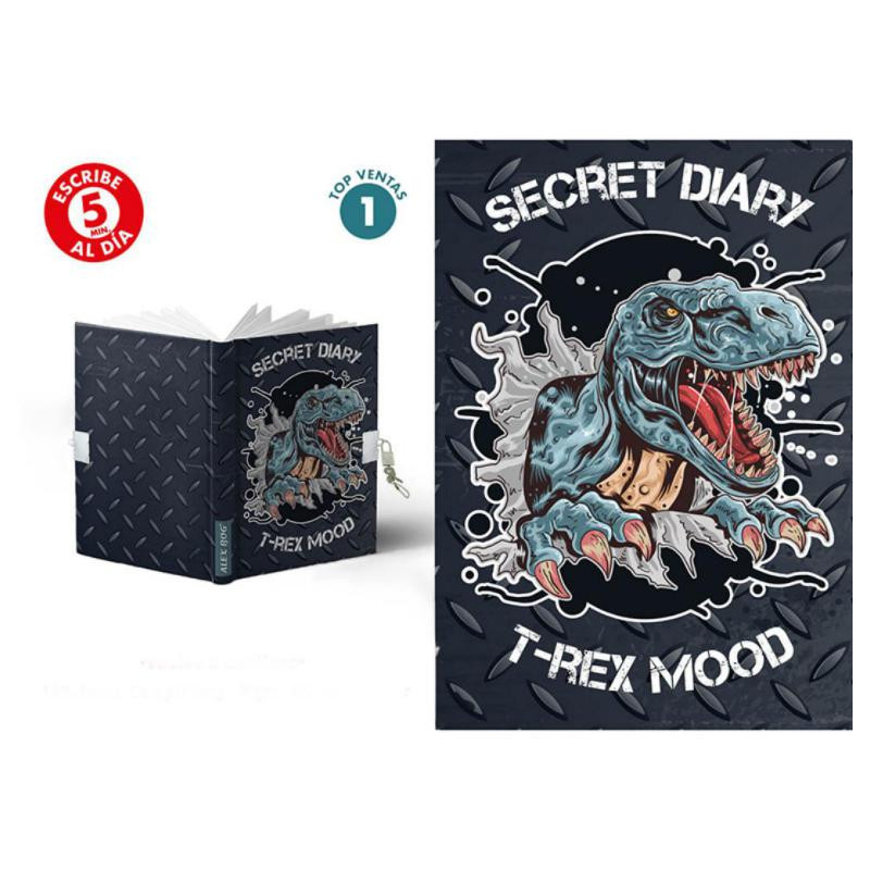 Diario con candado Secret Diary T-Rex Mood A5 168h 80g punteado