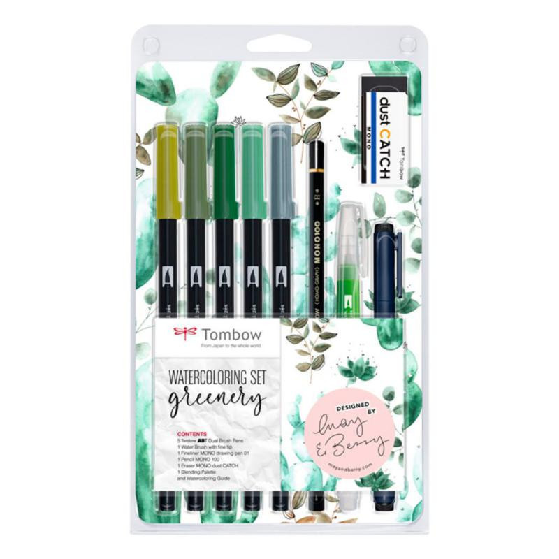 Set Watercoloring Tombow Greenery