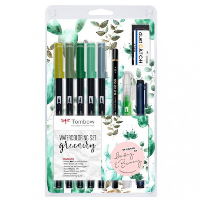 Set Watercoloring Tombow Greenery