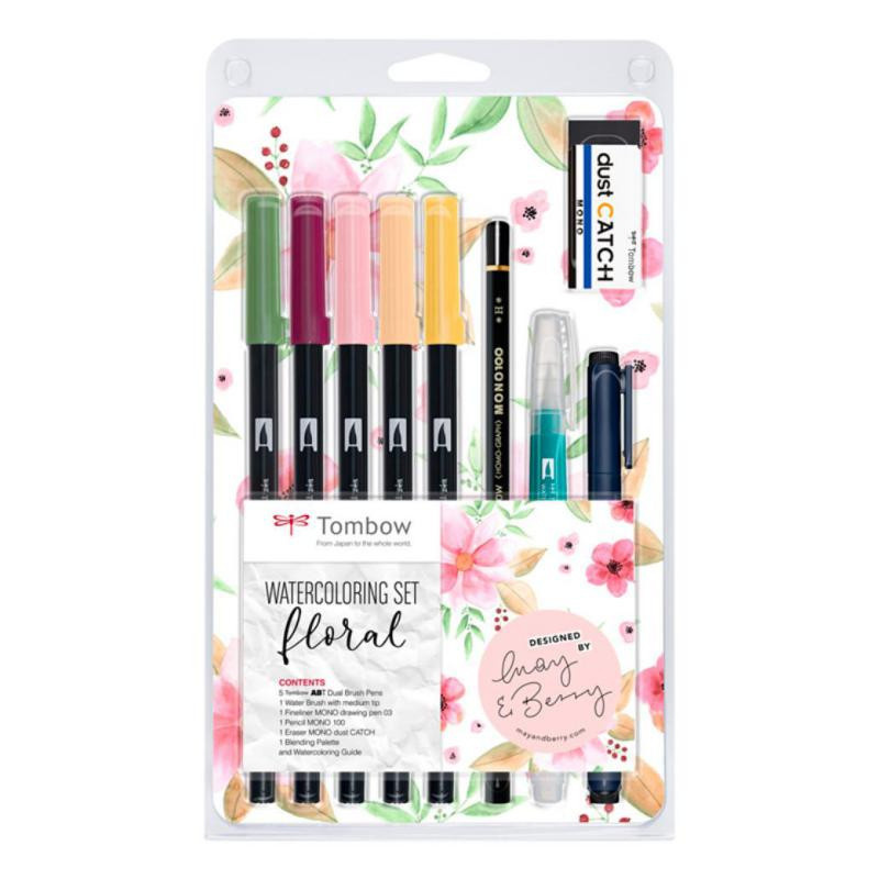 Set Watercoloring Tombow Floral