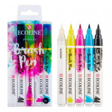 Rotuladores Ecoline Brush Talens Colores Primarios 5 unid