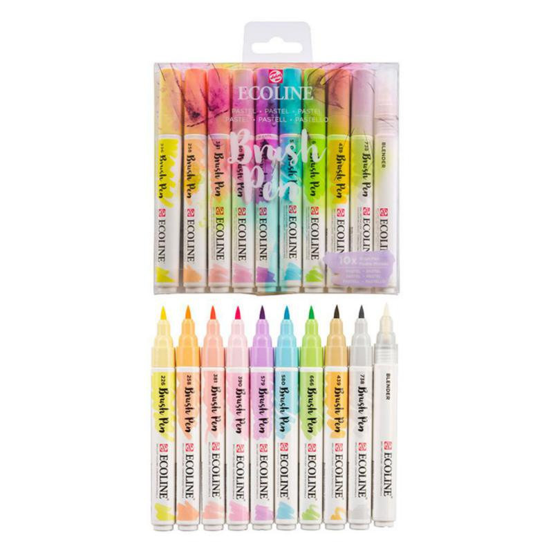 Rotuladores Ecoline Brush Talens Colores Pastel 10 unid