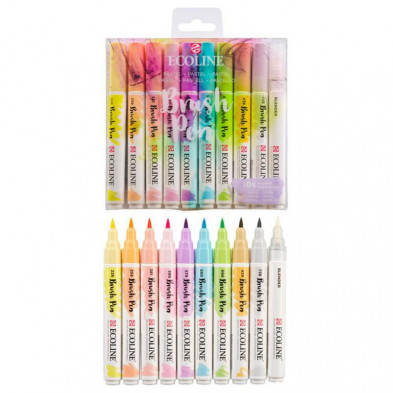 Rotuladores Ecoline Brush Talens Colores Pastel 10 unid