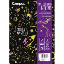 Bloc de Dibujo Campus College A4 50 Hojas 70g. Negro