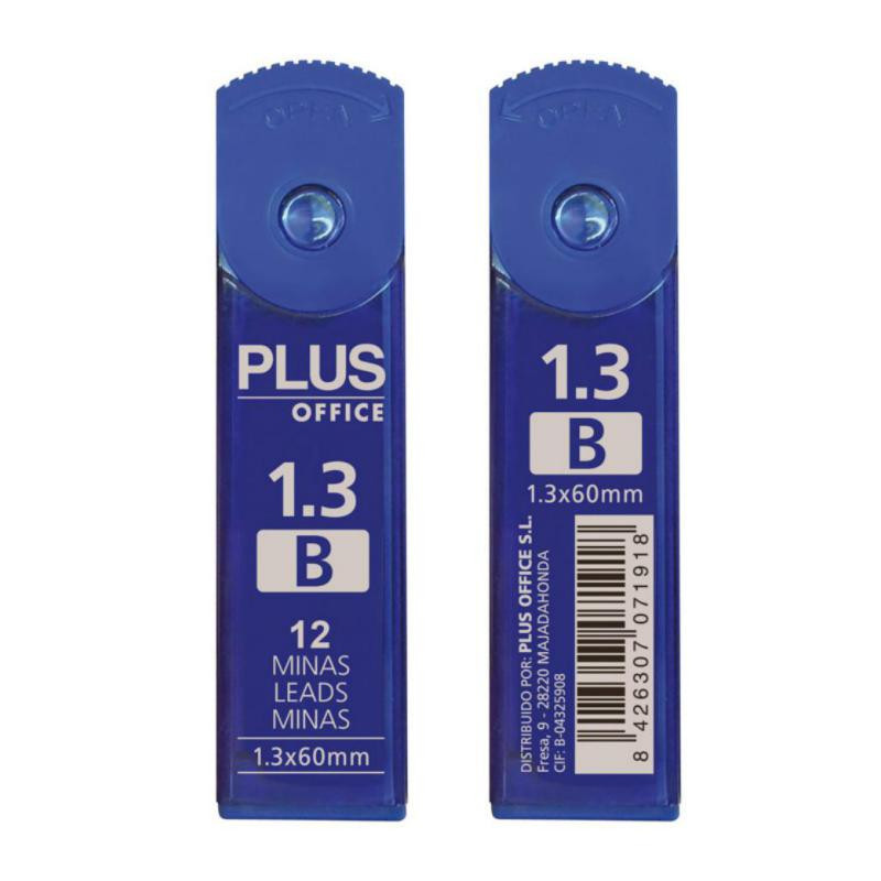 Minas Plus Office 1,3 mm. B Estuche 12 Minas