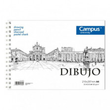 Bloc de Dibujo Campus University A4 Espiral 30 Hojas 160g. Liso