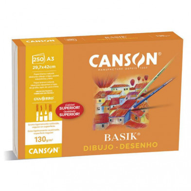 LÃ¡mina Dibujo Canson Basik A3 250 Hojas 130g. Liso