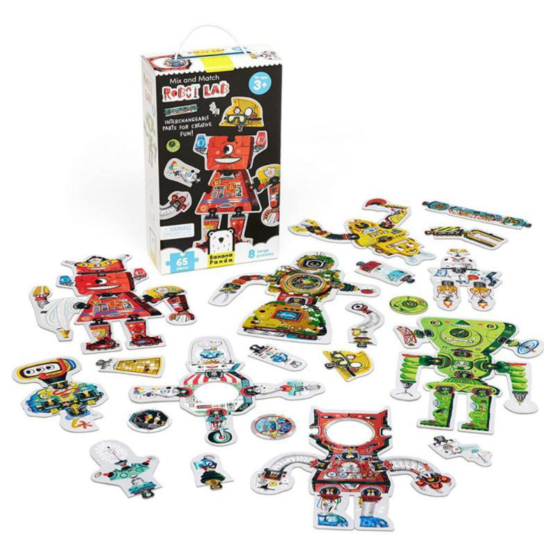 Puzzle Banana Mix and Match Robot Lab