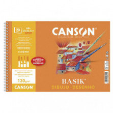 Bloc de Dibujo Canson Basik A4+ Espiral 20 Hojas 130g. Recuadro