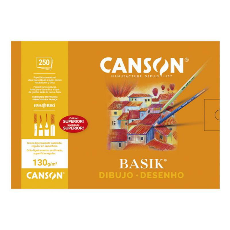 LÃ¡mina Dibujo Canson Basik A4 250 Hojas 130g. Recuadro