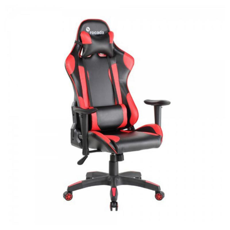 Silla Gaming Rocada Profesional Color Negro / Rojo