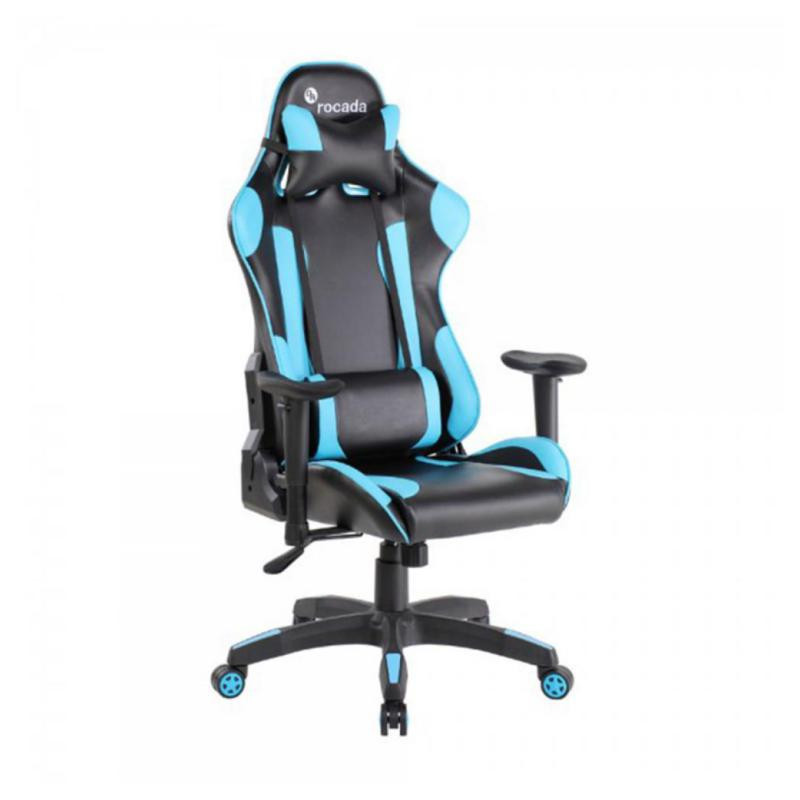 Silla Gaming Rocada Profesional Color Negro / Azul