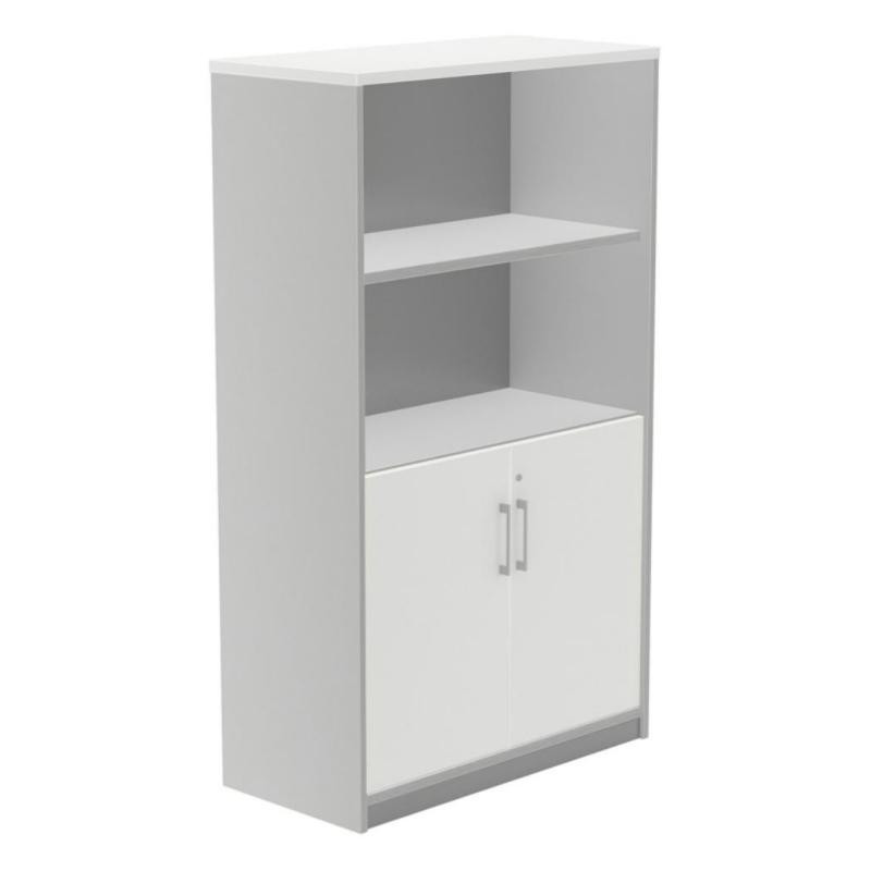 Armario Medio Con Puertas Bajas Rocada de Melamina 1560x450x900 mm Blanco/Blanco