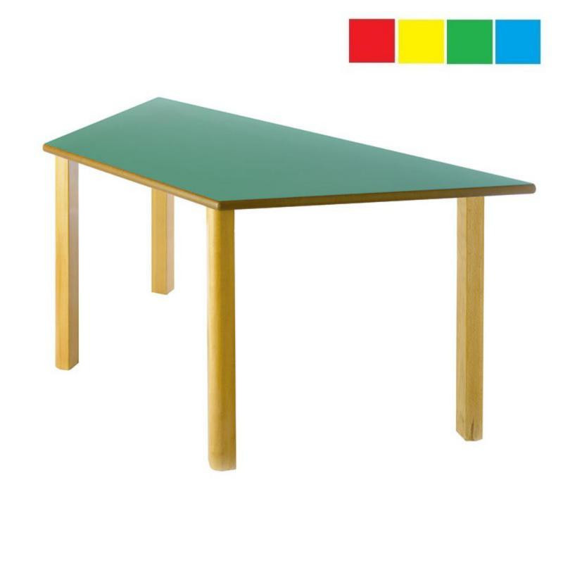 Mesa infantil trapezoidal 120x60x60 cm Altura:54cm Haya