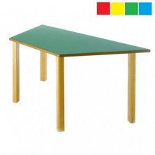 Mesa infantil trapezoidal 120x60x60 cm Altura:46cm Haya