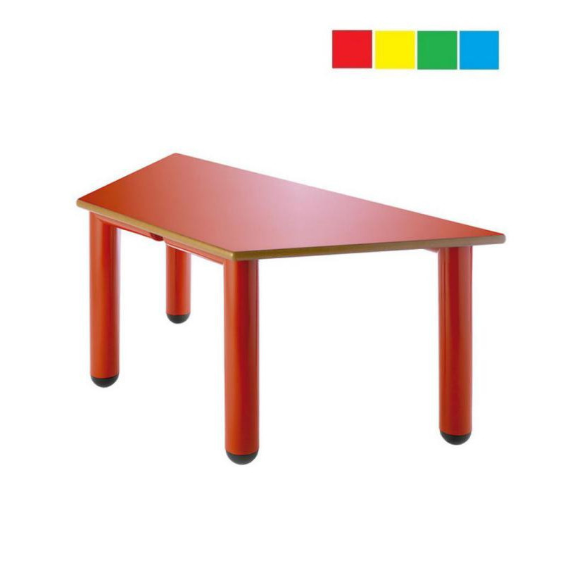 Mesa infantil trapezoidal 120 x 60 x 60 cm Altura: 52 cm PP