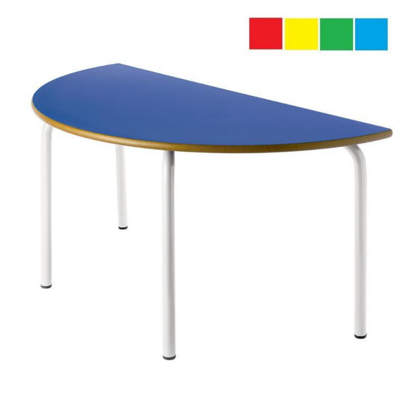 Mesa infantil semicircular 120x60cm Altura: 54cm Acero