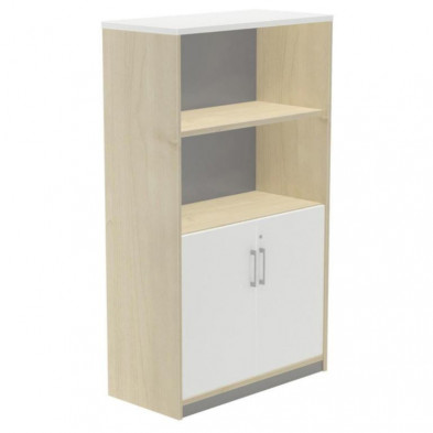 Armario Medio Con Puertas Bajas Rocada de Melamina 1560x450x900 mm Haya/Blanco