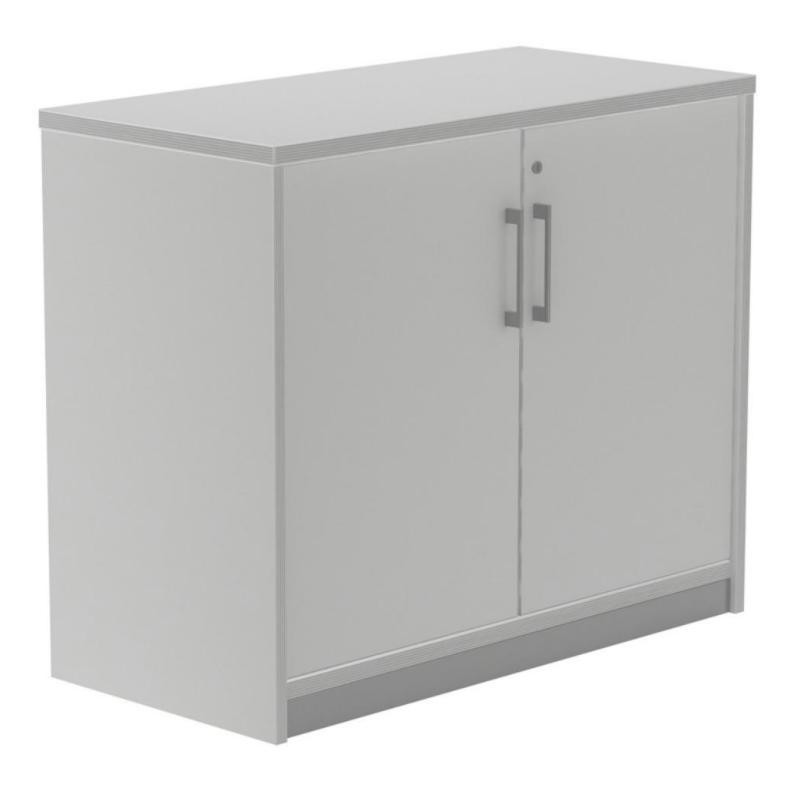 Armario Bajo Con Puertas Rocada de Melamina 780x450x900 mm Aluminio/Gris