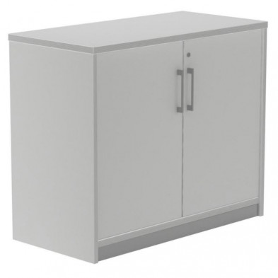 Armario Bajo Con Puertas Rocada de Melamina 780x450x900 mm Aluminio/Gris