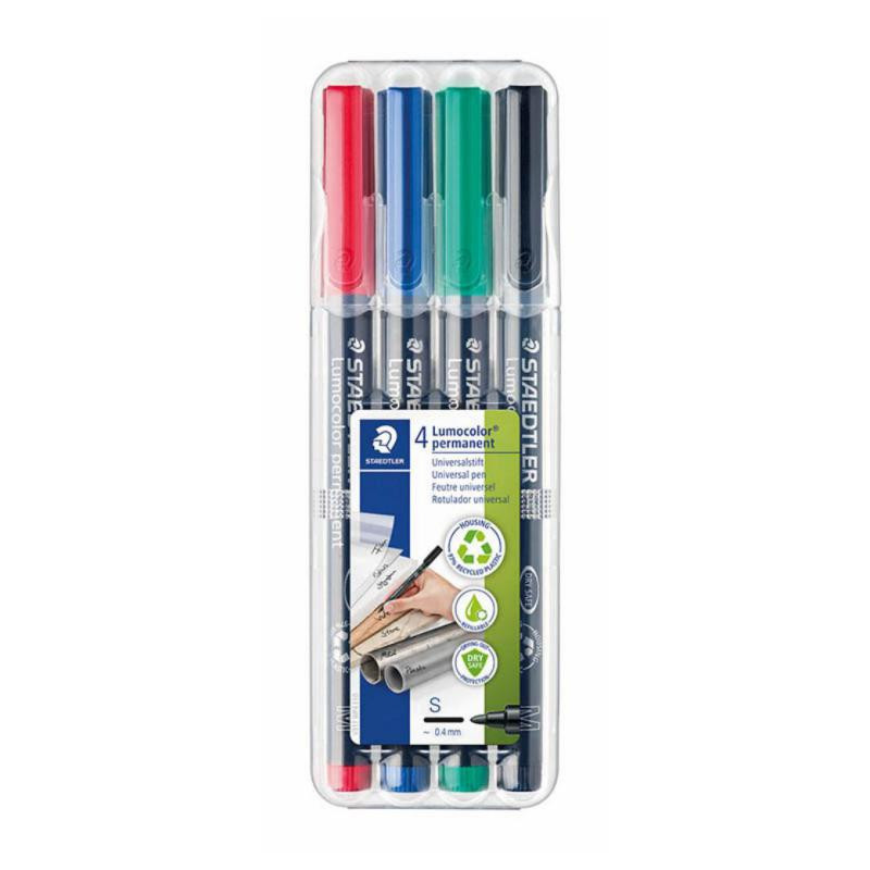 Rotulador Permanente Staedtler Lumocolor Ultra Fino 0,4 mm. Colores Surtidos BlÃ­ster /4 ud.