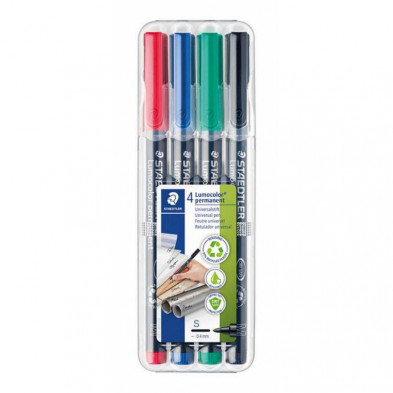 Rotulador Permanente Staedtler Lumocolor Ultra Fino 0,4 mm. Colores Surtidos BlÃ­ster /4 ud.