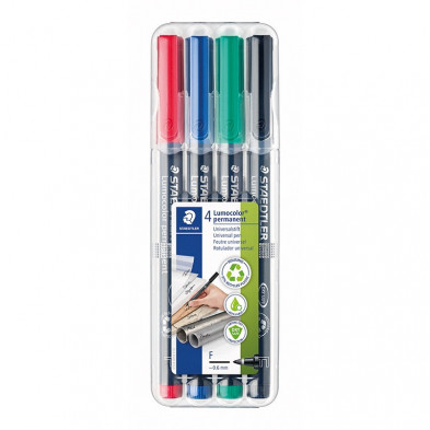 Rotulador Permanente Staedtler Lumocolor Fino 0,6 mm. Colores Surtidos BlÃ­ster /4 ud.