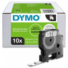 CINTA DYMO D1 12MMX7M NEGRO/BLANCO