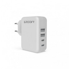 Cargador Groovy 2 USB + 2 USB-C