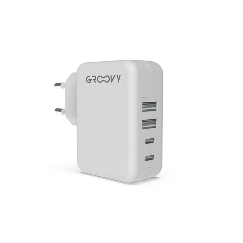 Cargador Groovy 2 USB + 2 USB-C