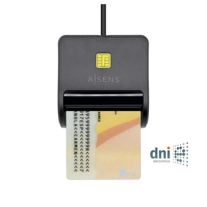 Lector de DNI USB 2.0 Aisens Negro