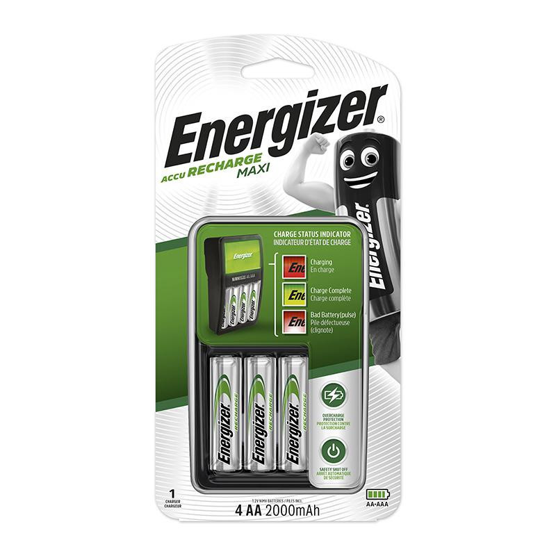 Cargador de Pilas Energizer Maxi AA y AAA + 4 pilas