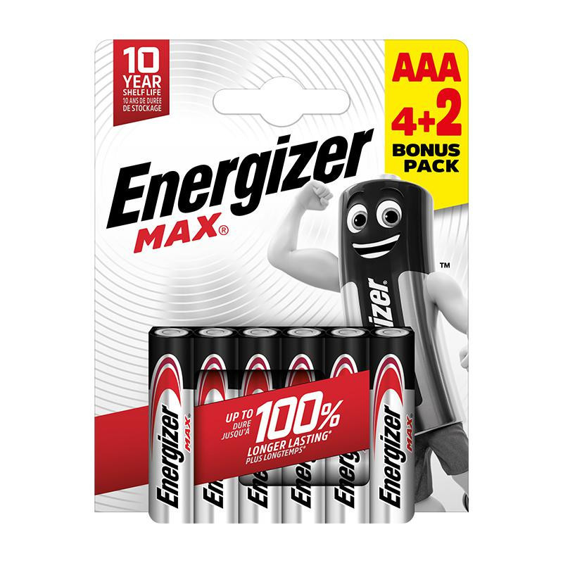 Pilas Energizer Alcalinas Max AAA /6 ud