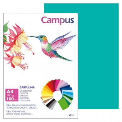 Cartulina Campus A4 Verde Menta 180g