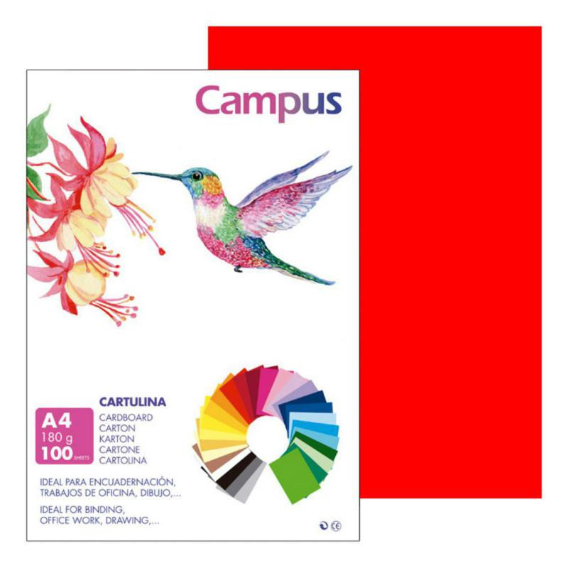 Cartulina Campus A4 Tomate 180g