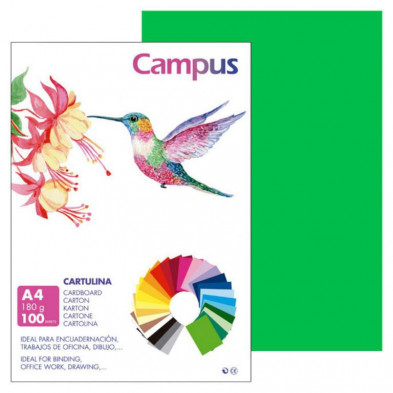 Cartulina Campus A4 Verde Billar 180g