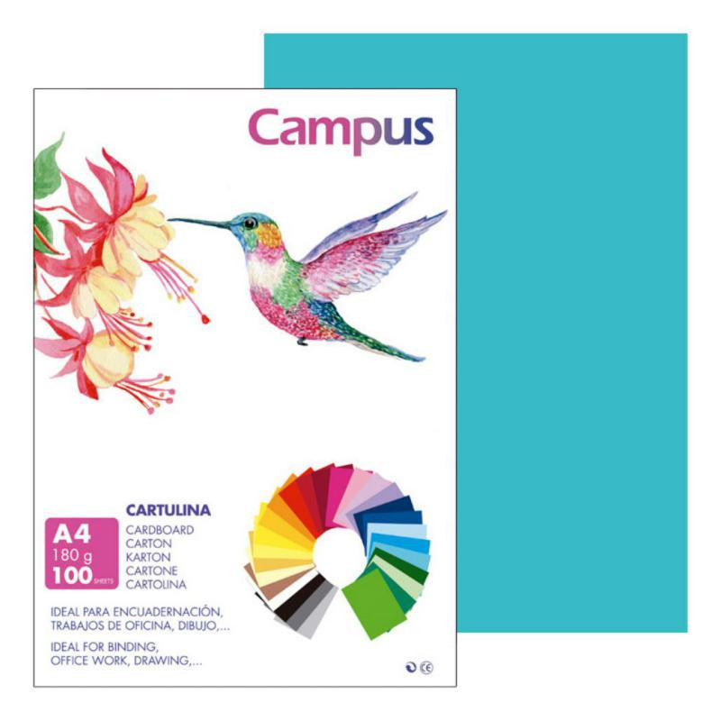 Cartulina Campus A4 Azul Turquesa 180g