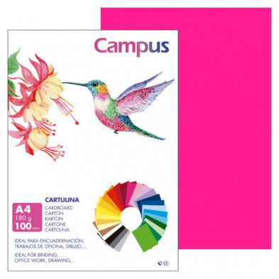 Cartulina Campus A4 Fucsia 180 gr