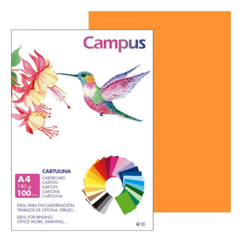 Cartulina Campus A4 Naranja 180g