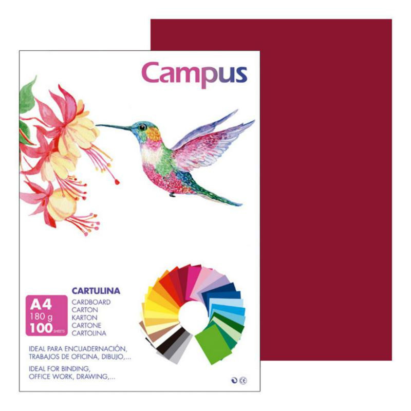 Cartulina Campus A4 Granate 180 g